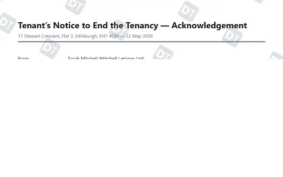 Preview of the When a tenant gives notice to quit in Scotland, confirm it in writing