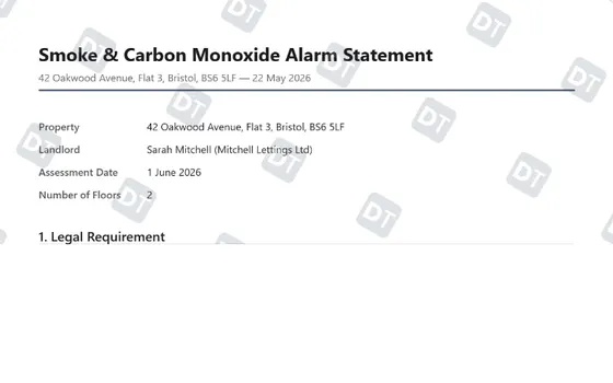 Preview of the Your written record that the alarms are in and tested