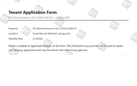 Preview of the One application form, asked the same way every time